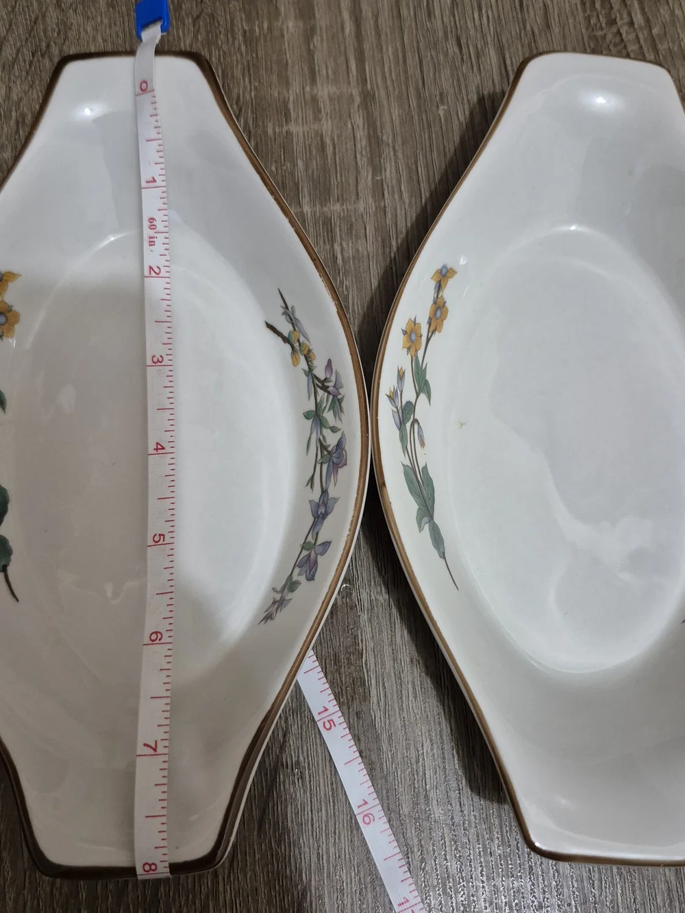 Floral Ceramic Serving Dish - White with Yellow & Green Accents